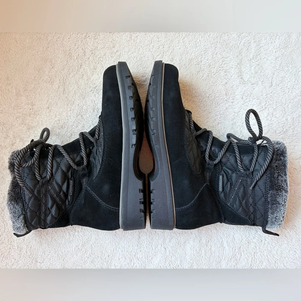 BareTraps Black Winter Thermal Sunta Boots with Gray Accents Women Size 7